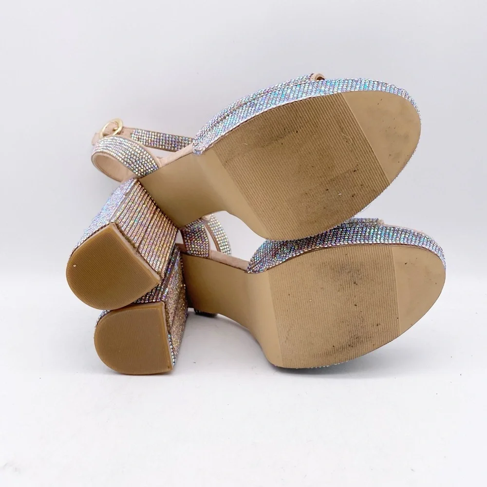Madden Girl‎ Summit Rhinestone Platform Sandals Size 8